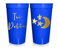 Delta Delta Delta Sorority Stadium Cup with Gold Foil Print