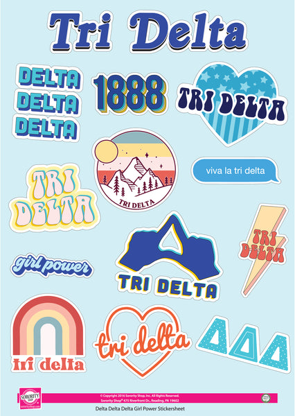 Delta Delta Delta Girl Power Sticker Sheet