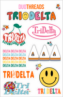 Delta Delta Delta Rainbow Sticker Sheet