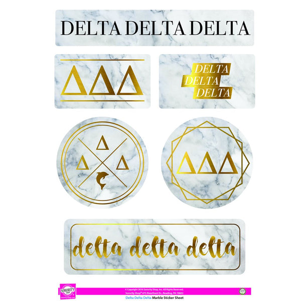 Delta Delta Delta Marble Sticker Sheet