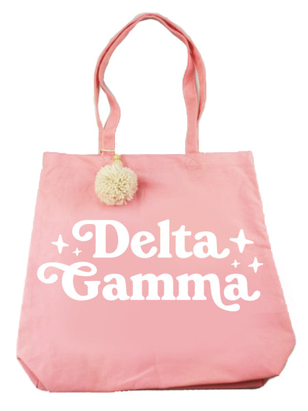 Delta Gamma Pom Pom Tote Bag