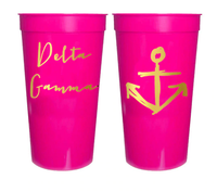 Delta Gamma Sorority Stadium Cup with Gold Foil Print