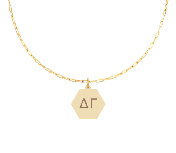 Delta Gamma Paperclip Necklace with Pendant