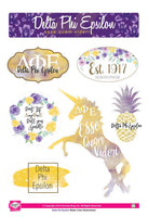 Delta Phi Epsilon Watercolor Sticker Sheet