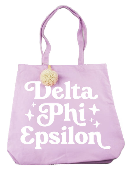 Delta Phi Epsilon Pom Pom Tote Bag