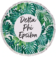 Delta Phi Epsilon Palm Leaf Fringe Towel Blanket