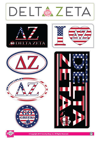 Delta Zeta American Sticker Sheet