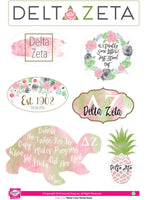 Delta Zeta Watercolor Sticker Sheet