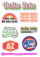Delta Zeta Retro Sticker Sheet