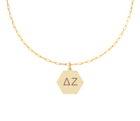 Delta Zeta Paperclip Necklace with Pendant