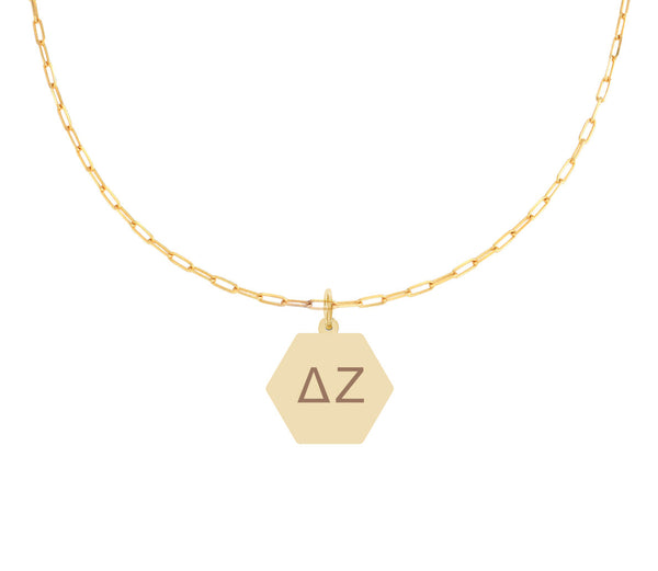 Delta Zeta Paperclip Necklace with Pendant