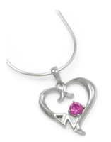 Delta Zeta Sterling Silver Heart Lavaliere