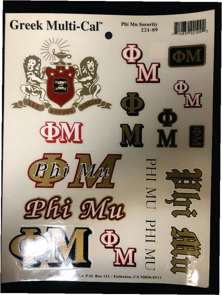 Phi Mu Decal Page - Discontinued