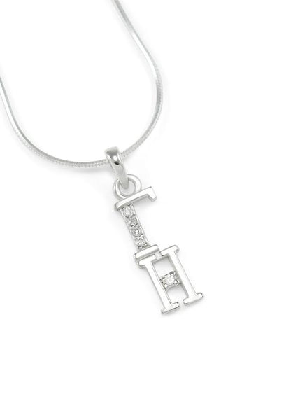 Gamma Eta Sterling Silver Lavaliere with Crystals
