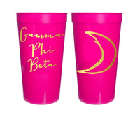 Gamma Phi Beta Sorority Stadium Cup with Gold Foil Print