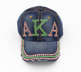 Alpha Kappa Alpha Denim Rhinestone Hat