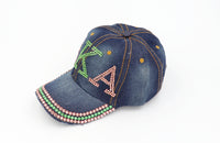 Alpha Kappa Alpha Denim Rhinestone Hat