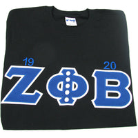 Zeta Phi Beta Embroidered Tee w/ Year and Pearls