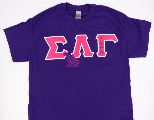 Sigma Lambda Gamma Tee with Embroidered Panther