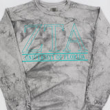 Zeta Tau Alpha Embroidered Color Blast Crewneck Sweatshirt