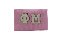 Phi Mu Waffle Make-Up Bag with Chenille Letters