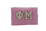 Phi Mu Waffle Make-Up Bag with Chenille Letters