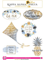 Kappa Alpha Theta Watercolor Sticker Sheet