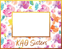 Kappa Alpha Theta Gold Foil & Floral Painted Wooden Picture Frame