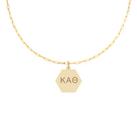 Kappa Alpha Theta Paperclip Necklace with Pendant