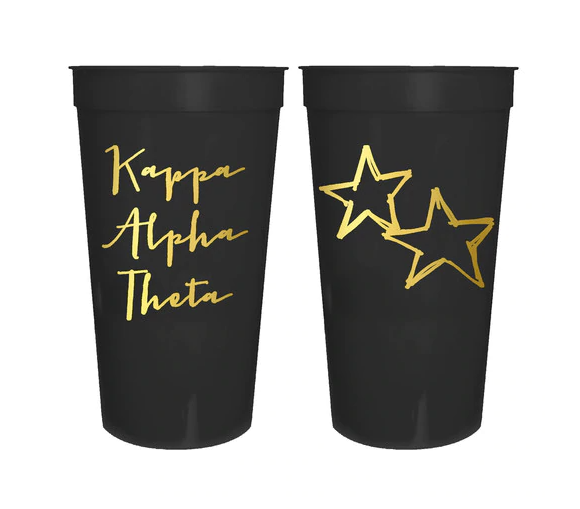 Kappa Alpha Theta Sorority Stadium Cup with Gold Foil Print