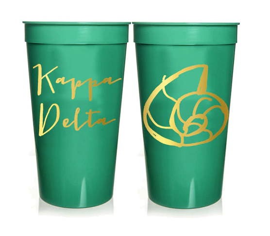 Kappa Delta Sorority Stadium Cup with Gold Foil Print