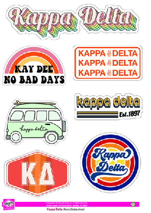 Kappa Delta Retro Sticker Sheet