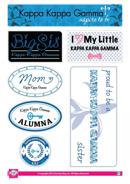 Kappa Kappa Gamma Family Sticker Sheet