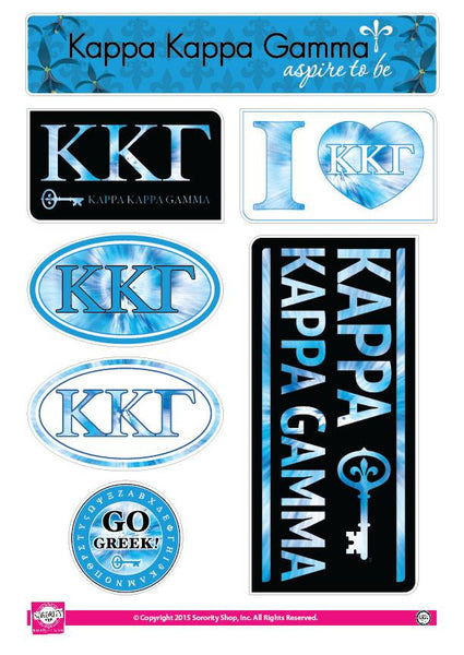 Kappa Kappa Gamma Tie Dye Sticker Sheet
