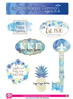 Kappa Kappa Gamma Watercolor Sticker Sheet