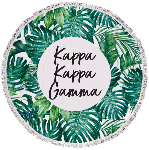Kappa Kappa Gamma Palm Leaf Fringe Towel Blanket