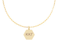 Kappa Kappa Gamma Paperclip Necklace with Pendant