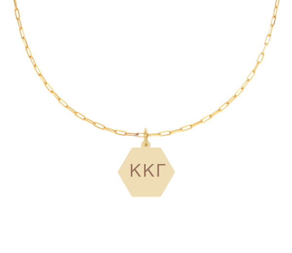 Kappa Kappa Gamma Paperclip Necklace with Pendant
