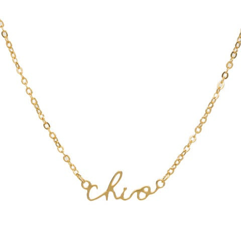 Chi Omega Script Necklace