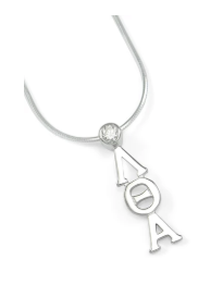 Lambda Theta Alpha Sterling Silver with CZ Crystal Lavaliere