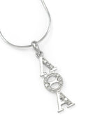 Lambda Theta Alpha Sterling Silver Lavaliere with Crystals