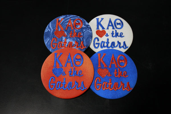Kappa Alpha Theta "Hearts the Gators" Game Day Embroidered Button
