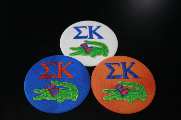 Sigma Kappa Gator with Bow Game Day Embroidered Button