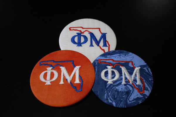 Phi Mu Florida Outline Game Day Embroidered Button