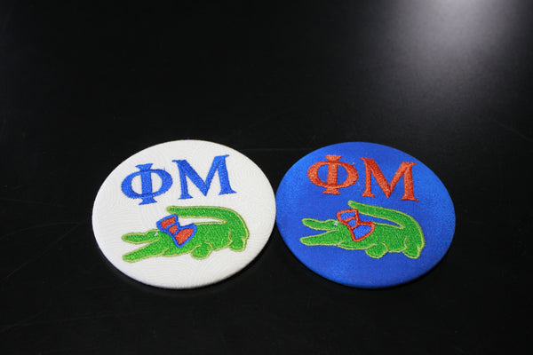 Phi Mu Gator with Bow Game Day Embroidered Button