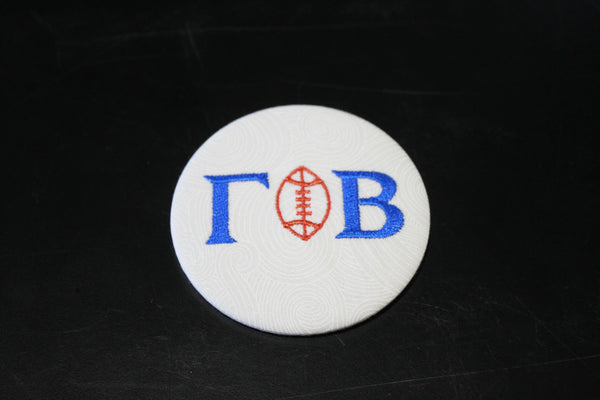 Gamma Phi Beta Football Embroidered Button