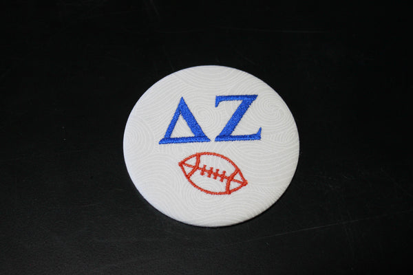 Delta Zeta Football Embroidered Button