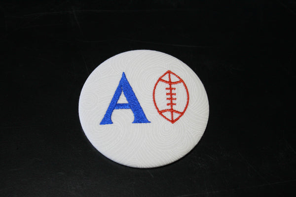 Alpha Phi Football Embroidered Button