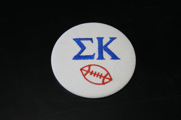 Sigma Kappa Football Embroidered Button