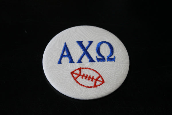 Alpha Chi Omega Football Embroidered Button